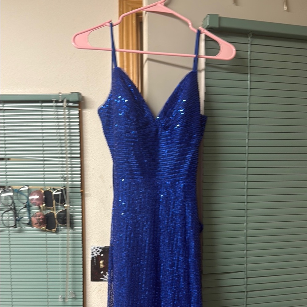 Amazon Women's Blue Sequin Maxi Dress